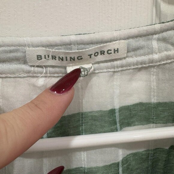 Burning Torch Blouse Size Xsmall Xs Top Shirt Striped‎ Multicolor Cotton - Picture 4 of 8